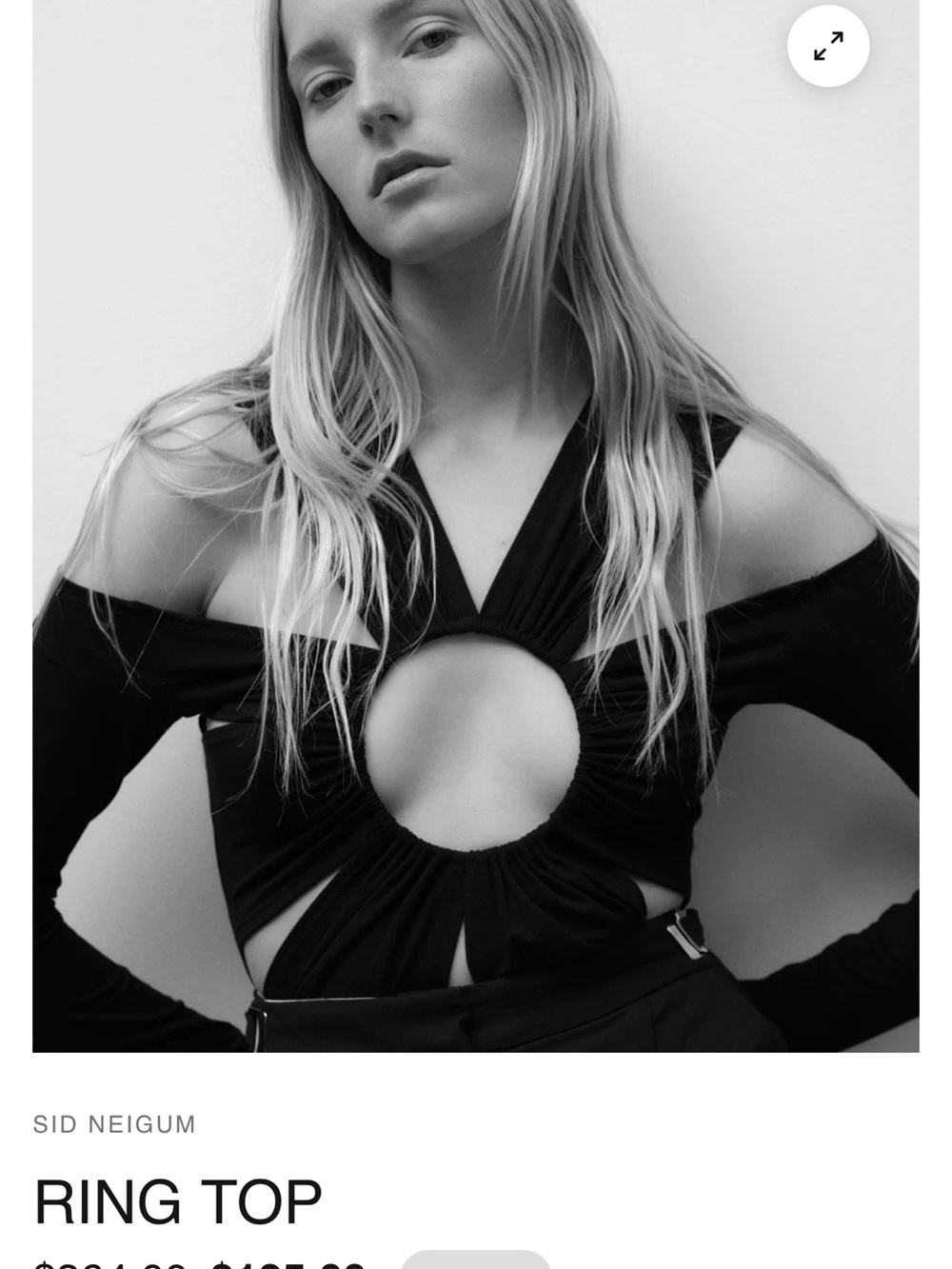 Sid Neigum Black Ring Cutout Crop Top